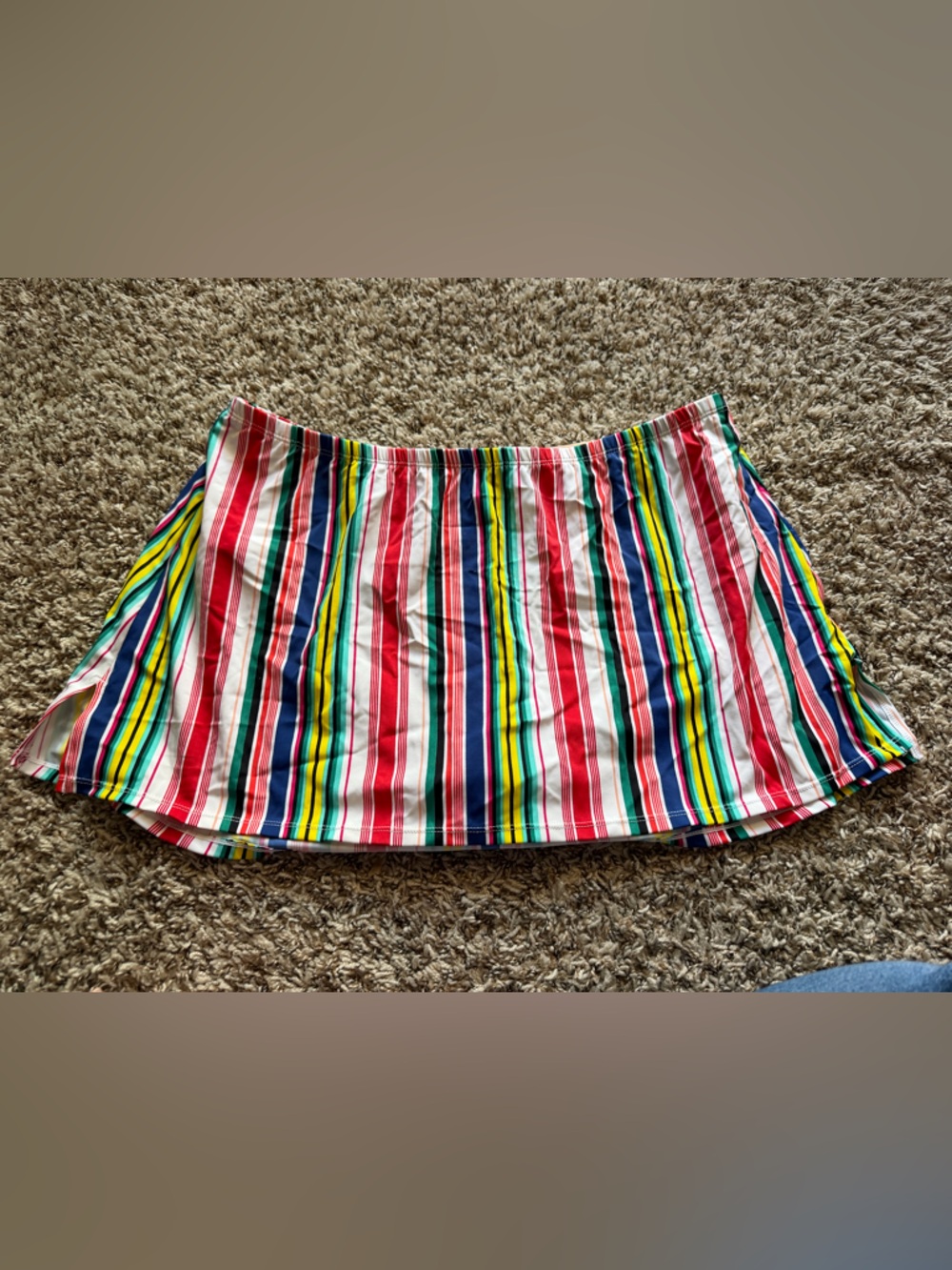 Cacique Striped Swim Bottom with Rainbow Trim